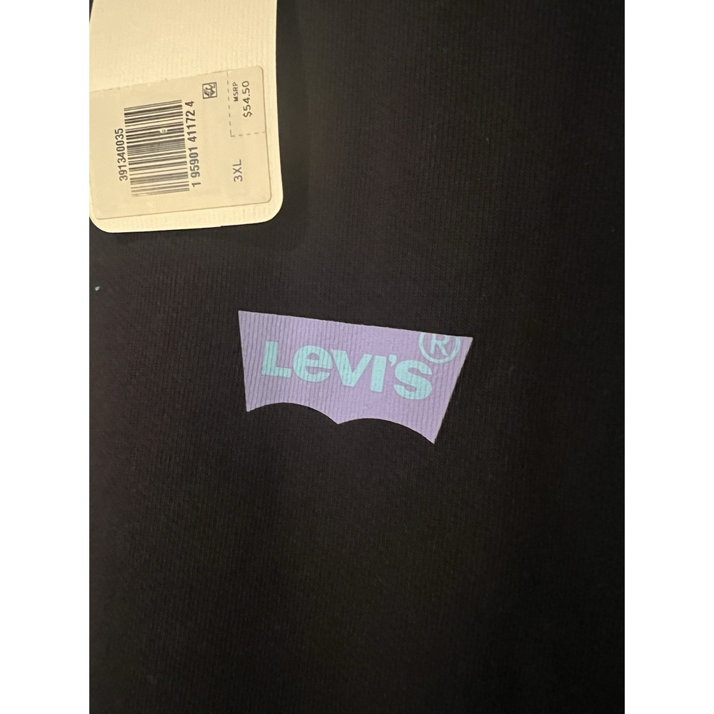 Levi's Graphic Crewneck Sweatshirt Black Size 3X Men's Retro Graphic Back - Picture 4 of 6